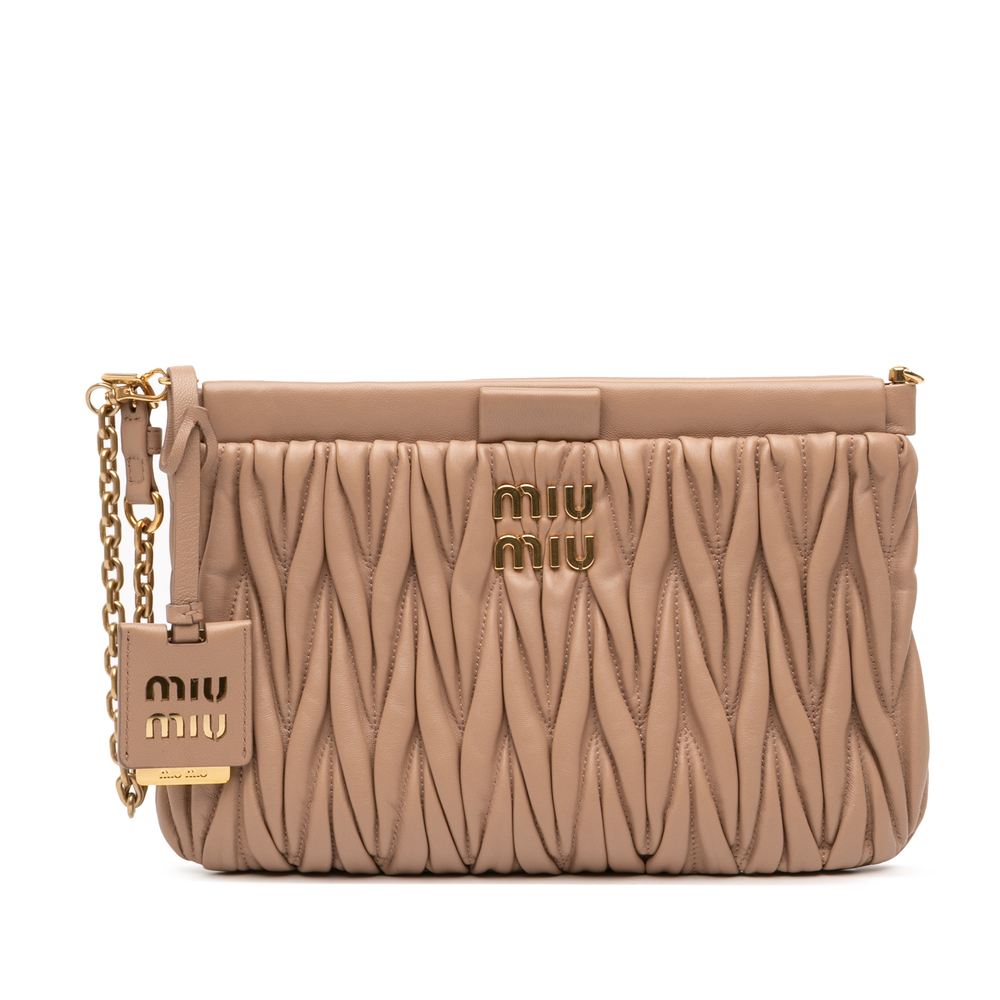 Pre-Loved Miu Miu Matelasse Nappa Frame Clutch